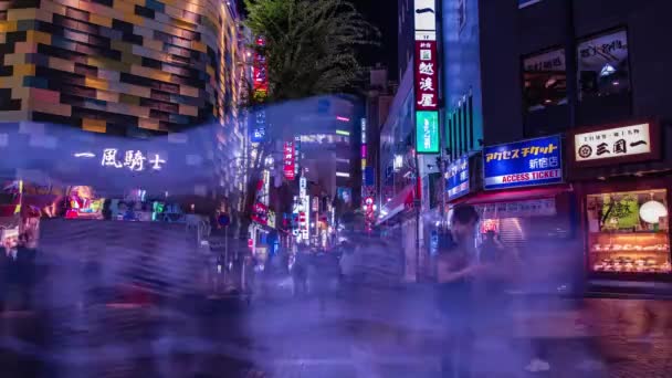 En nat timelapse af neon byen i Setagaya Tokyo bred – Stock-video