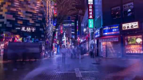 En natt-tidspause for Neon-byen i Setagaya Tokyo – stockvideo