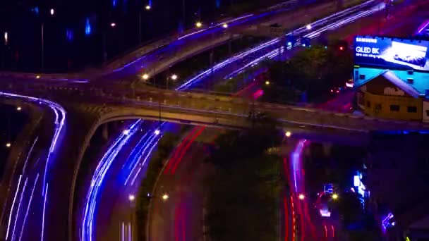 En natt timelapse av trafikstockning i Ho Chi Minh Vietnam hög vinkel långskott — Stockvideo