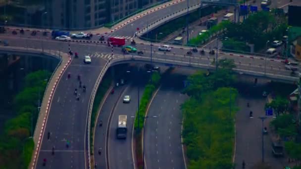 호찌민높은 각도로 긴 샷기울기 바쁜 도시에 있는 수많은 교통 정체 — 비디오
