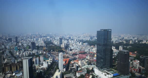 A panoramic cityscape in Ho Chi Minh high angle wide shot — Stock Video