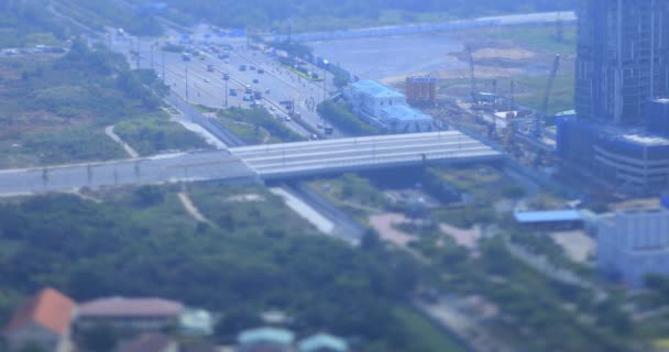 Ein Stau in der Miniaturstadt in Ho-Chi-Minh-Hochkantschaltung — Stockvideo