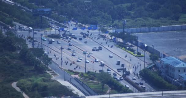 Пробка в оживленном городе в Хо Ши Мине. — стоковое видео