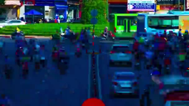 Временная пробка в оживленном городе Хо Ши Мина. — стоковое видео