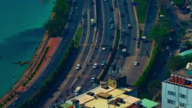 Ho Chi Minh 'in işlek kasabasında trafik sıkışıklığının zamanlaması.