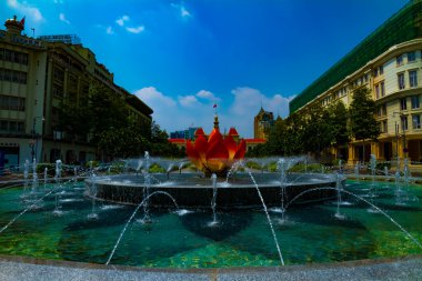 Ho Chi Minh 'deki Nguyen Hue sokağı geniş çekim