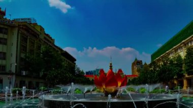Ho Chi Minh 'deki Nguyen Hue caddesindeki şehir manzarasının zaman çizelgesi
