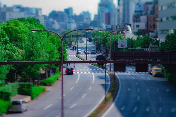 A miniature city street at Yasukuni avenue in Tokyo daytime