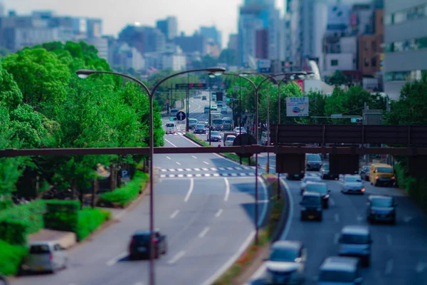 A miniature city street at Yasukuni avenue in Tokyo daytime — Stock Photo, Image