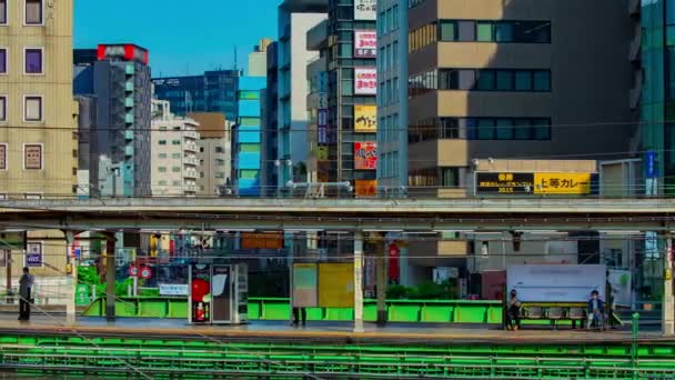 Közlekedési dugó volt a tokiói Iidabashi állomáson napközben. — Stock videók