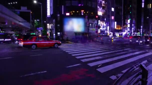 六本木のネオン街の夜の動きタイムラプス｜東京ワイドショット — ストック動画