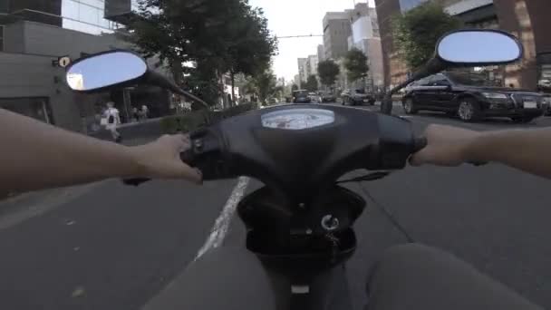 Un punto de vista de conducir en bicicleta en la avenida Meiji en Tokio — Vídeos de Stock