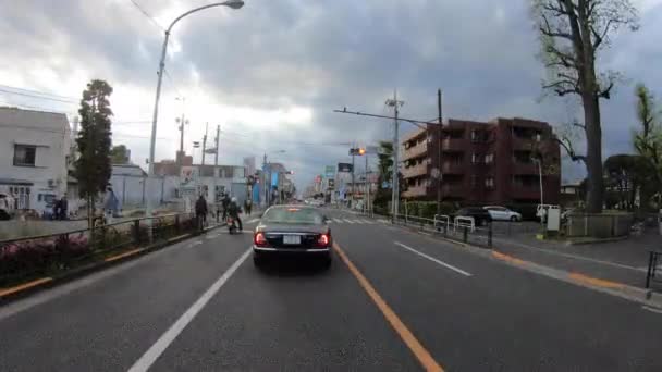 A timelapse pontos de condução paisagem urbana na avenida Inokashira em Tóquio — Vídeo de Stock