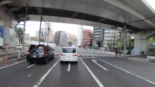 Een pov timelapse van het rijden stad landschap op Meiji avenue in Tokio — Stockvideo