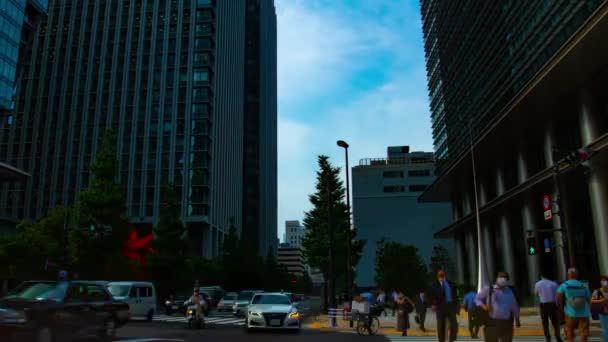 Stau in der Geschäftsstadt Tokio im Zeitraffer — Stockvideo