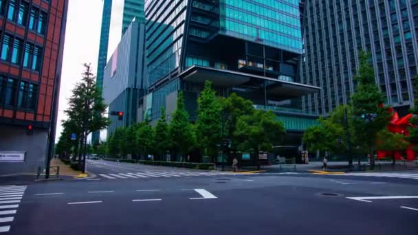 Ruch timelapse korka na biznesowym mieście w Tokio szerokim strzale — Wideo stockowe