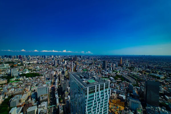 Uma paisagem urbana panorâmica na área de Ebisu em Tóquio ângulo alto — Fotografia de Stock