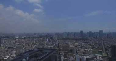 Tokyo yüksek açılı Roppongi bölgesinde panoramik şehir manzarası