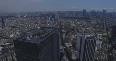 Tokyo yüksek açılı Roppongi bölgesinde panoramik şehir manzarası