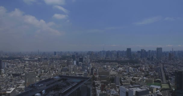 Un paesaggio urbano panoramico nell'area di Roppongi ad angolo alto di Tokyo — Video Stock