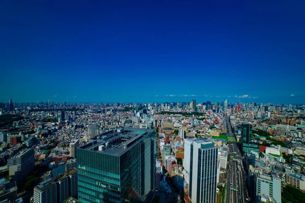 Uma paisagem urbana panorâmica na área de Roppongi em Tóquio ângulo alto — Fotografia de Stock