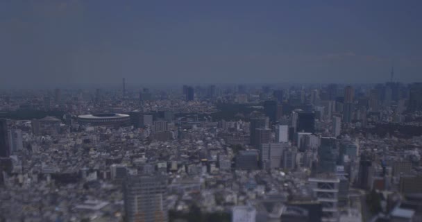 Un paisaje urbano en miniatura en la zona de Yotsuya en Tokio de gran angular de tiro ancho — Vídeos de Stock