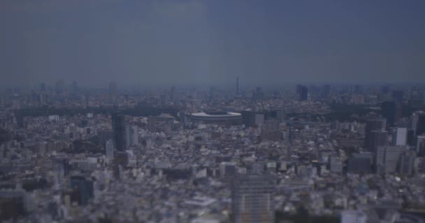 Eine Miniatur-Stadtlandschaft im Yotsuya-Gebiet in Tokio Weitwinkelaufnahme — Stockvideo