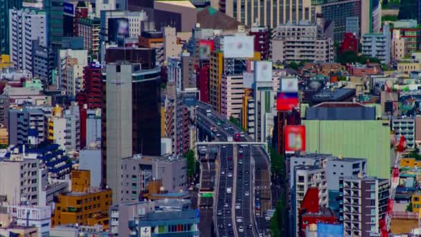 Tokyo 'daki şehir şehrinde otoyolda trafik sıkışıklığı uzun vadeli bir eğilim — Stok video