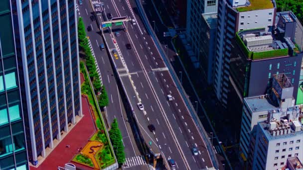 A timelapse of traffic jam on the highway at the urban city in Tokyo long shot — Stock Video