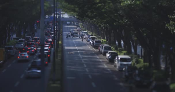 A miniature city street at Omotesando avenue in Tokyo tiltshift — Stock Video