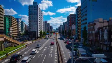 Tokyo şehir merkezindeki trafik sokağının zaman çizelgesi.