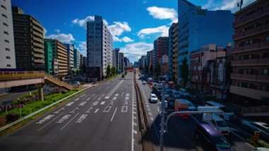 Tokyo şehir merkezindeki trafik sokağının zaman çizelgesi.