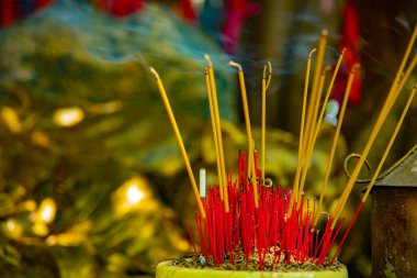 Ho Chi Minh Vietnam 'daki Suoi Tien parkında tütsü çubuğu.