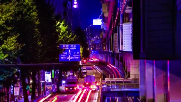 Нічний таймлапс вулиць міста в Токіо. — стокове відео