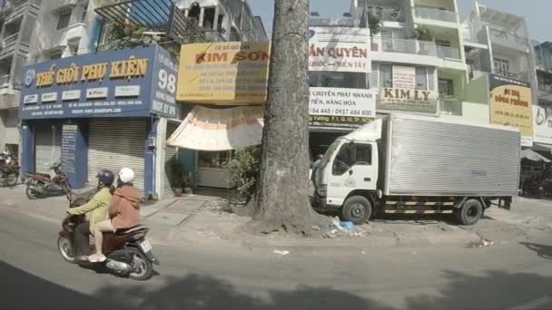 Spowolnienie korków w śródmieściu w Ho Chi Minh — Wideo stockowe