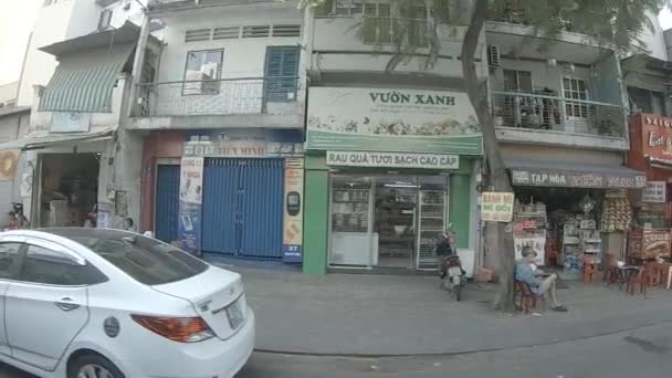 Een slowmotion van de verkeersopstopping in de binnenstad in Ho Chi Minh — Stockvideo