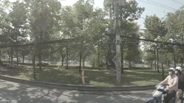 Μια αργή κίνηση μποτιλιαρίσματος στο κέντρο του Χο Τσι Μινχ. — Αρχείο Βίντεο