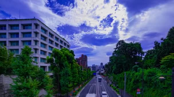 Een tijdspanne van de stad scape op de stedelijke straat in Tokio dagwijd schot panning — Stockvideo