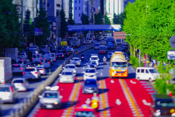 Een miniature stedelijke straat in Tokio tiltshift — Stockfoto