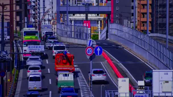 Een timelapse van stedelijk stadsgezicht op Yamanote avenue in Tokio long shot — Stockvideo