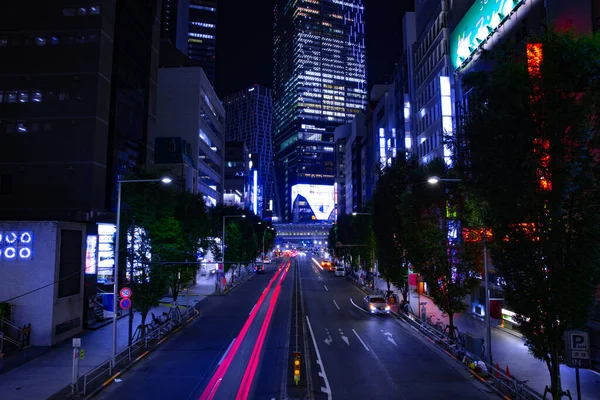 시부야 도쿄의 도시 거리의 야간 촬영 — 스톡 사진