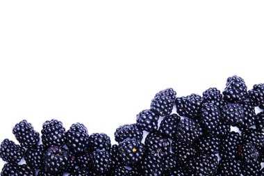 Taze organik ahududu meyveleri beyaz zemin üzerine harvestpile grup. Temiz kavramı yeme. Sağlıklı besleyici Vejeteryan Aperatif, pişmemiş yiyecek. Yakın çekim, kopya alanı, üstten görünüm, düz lay.