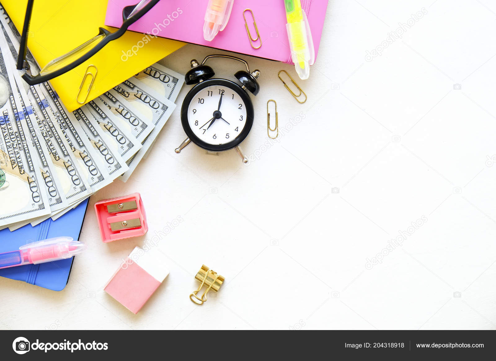 Investing Time Money Expensive Education College Tuition Fees Concept Pack  Stock Photo by ©evrmmnt 204318918