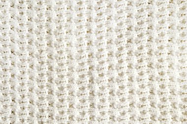 Sorunsuz yün örgü modeli sonbaharın atış kadar yakın kırpılmış / kış sezon kazak, şık hipster Triko giyim açıkça görünür lif dokusuna sıcak. Arka plan, kopya alanı, üstten görünüm.