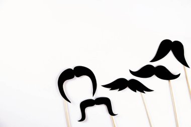 Movember kavramı. Yıllık olay içeren bıyığını büyüyen ve erkek sağlığı sorunları ve prostat kanseri bilincini artırmak için Kasım ayında sırasında sakal. Arka plan, yakın çekim, uzay, düz yatıyordu kopya
