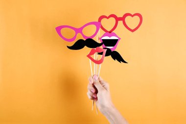 Movember kavramı. Yıllık olay içeren bıyığını büyüyen ve erkek sağlığı sorunları ve prostat kanseri bilincini artırmak için Kasım ayında sırasında sakal. Arka plan, yakın çekim, uzay, düz yatıyordu kopya