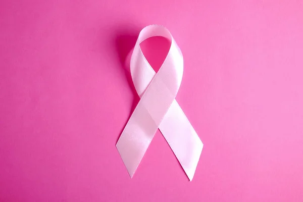 Ruban Couleur Rose Symbole International Sensibilisation Cancer Sein Soutien Moral — Photo