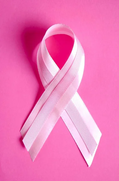 Cinta Color Rosa Símbolo Internacional Conciencia Sobre Cáncer Mama Apoyo — Foto de Stock