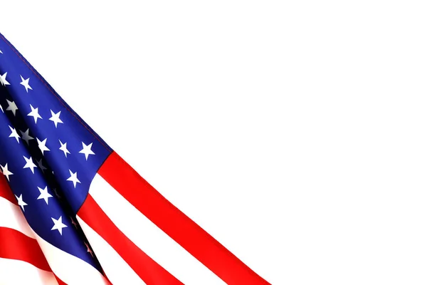 Composición Patriótica Bandera Americana Con Volantes Sobre Fondo Blanco Estados — Foto de Stock
