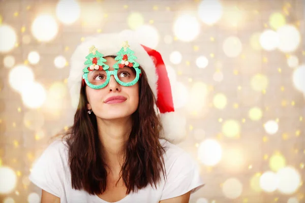 Noel Baba Kürklü Şapka Maskeli Balo Chritmas Kutlama Olay Için — Stok fotoğraf
